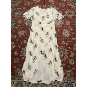 Madewell Floral Magdalena Wrap Sundress Womens 14 White Flowy Viscose